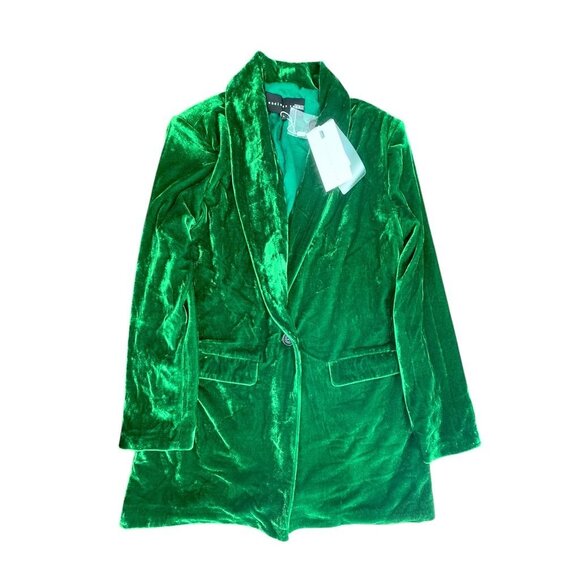 Endless Rose Women S Velvet Single Breasted Blazer Light Green NWT - Picture 2 of 7